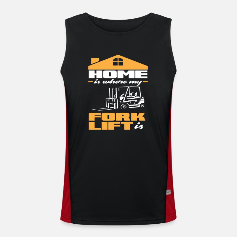 Home Is Where My Forklift Is - For Forklift Drivers Men's Functional Contrast Tank Top 