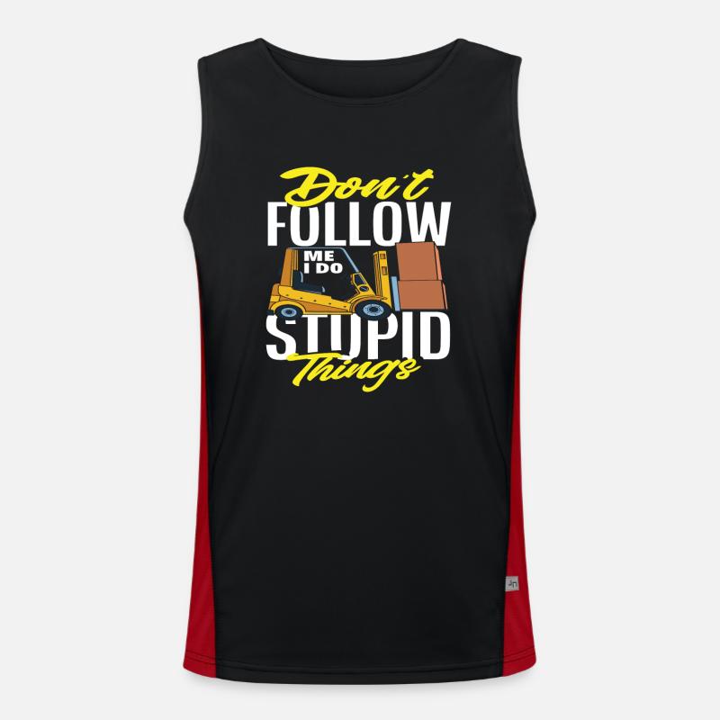 Don't follow me, I do stupid things Men's Functional Contrast Tank Top 