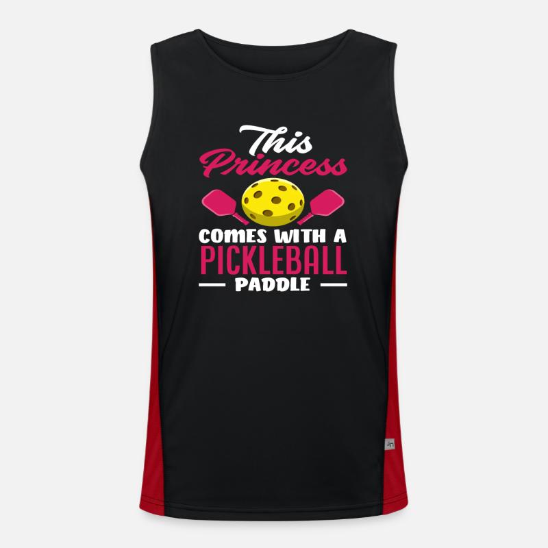 This princess has a pickleball bat Men's Functional Contrast Tank Top 