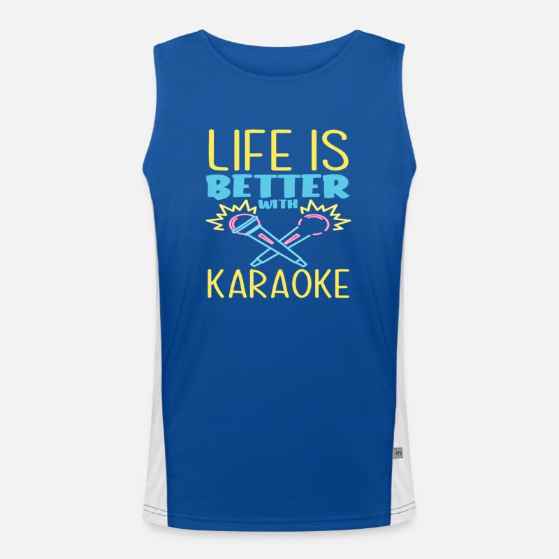Life is better with karaoke Men's Functional Contrast Tank Top 