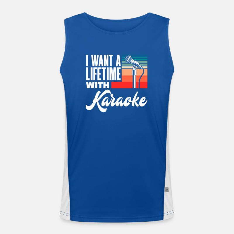 Ich Will Ein Leben Lang Karaoke Singen Funktionelles Kontrast-Tank Top für Männer 