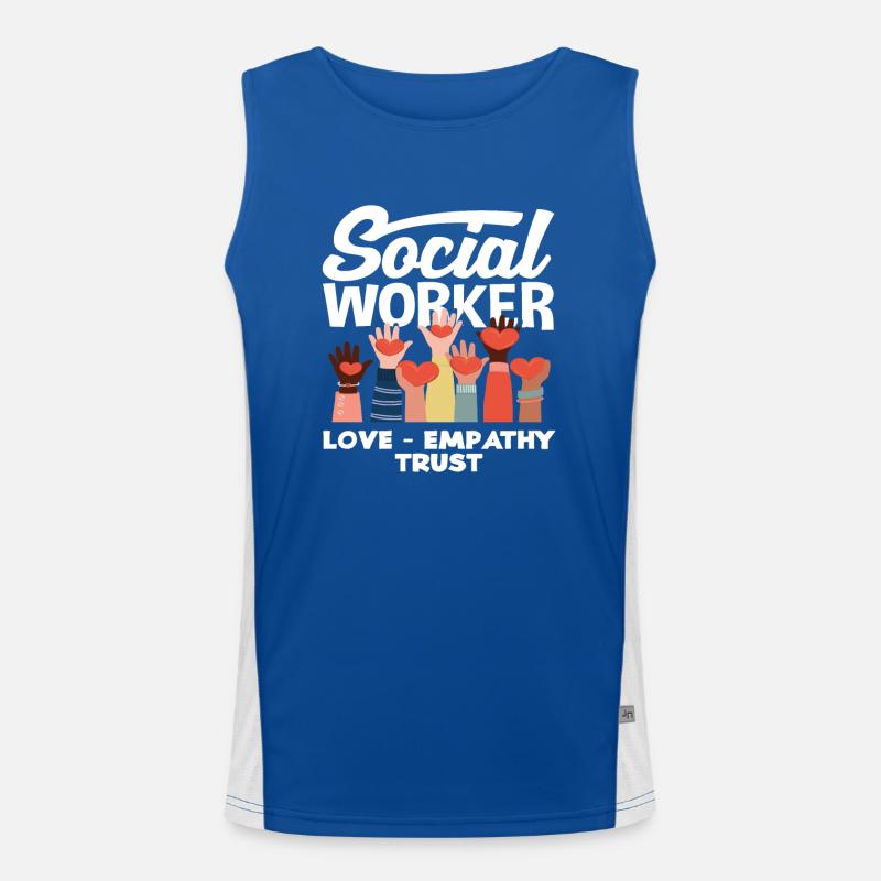 Sozialarbeiter Liebe Empathie Vertrauen Funktionelles Kontrast-Tank Top für Männer 