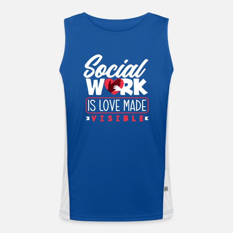 Social work is love visible Men's Functional Contrast Tank Top 