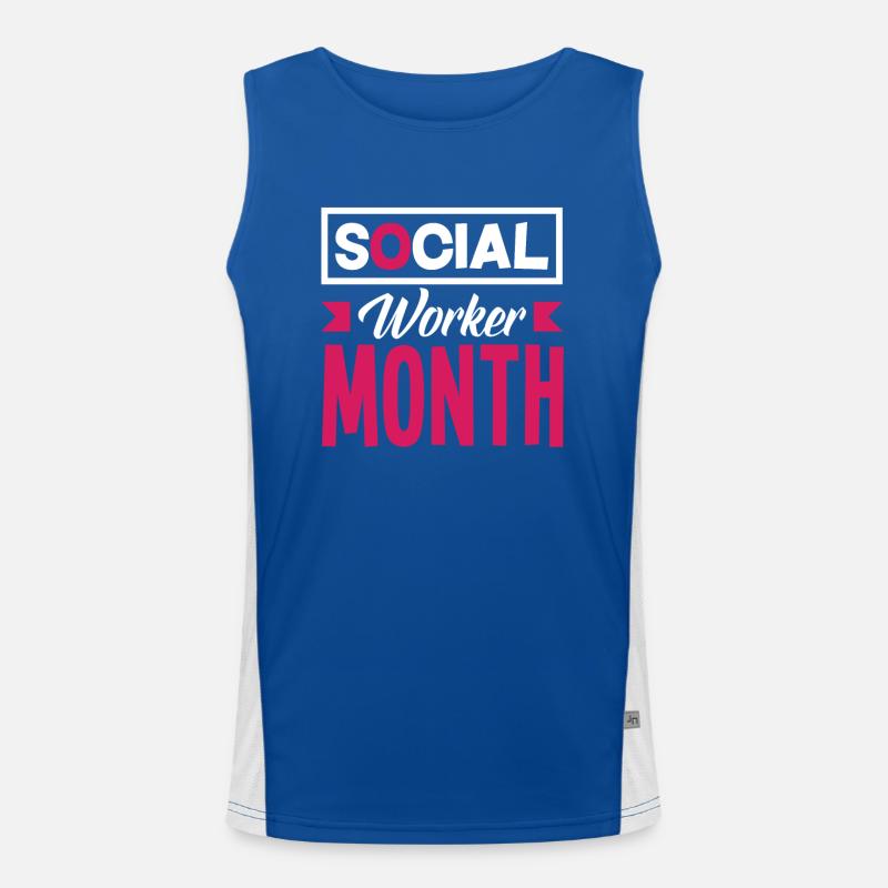 Social Worker Month Appreciation Men's Functional Contrast Tank Top 