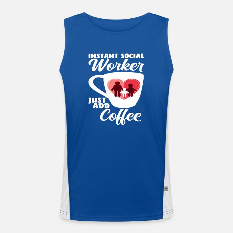 Instant Sozialarbeiter Einfach Kaffee Funktionelles Kontrast-Tank Top für Männer 