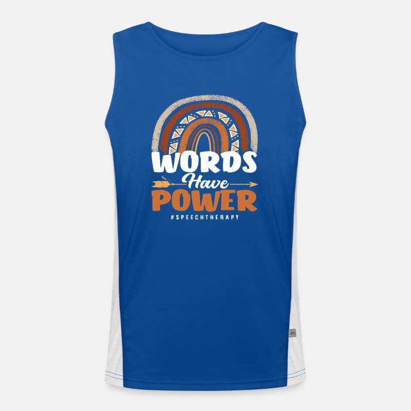 Words have power speech therapy Men's Functional Contrast Tank Top 