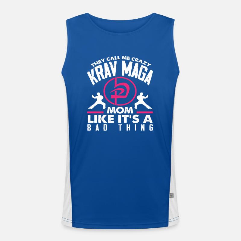Krav Maga Mama Mutter Funktionelles Kontrast-Tank Top für Männer 