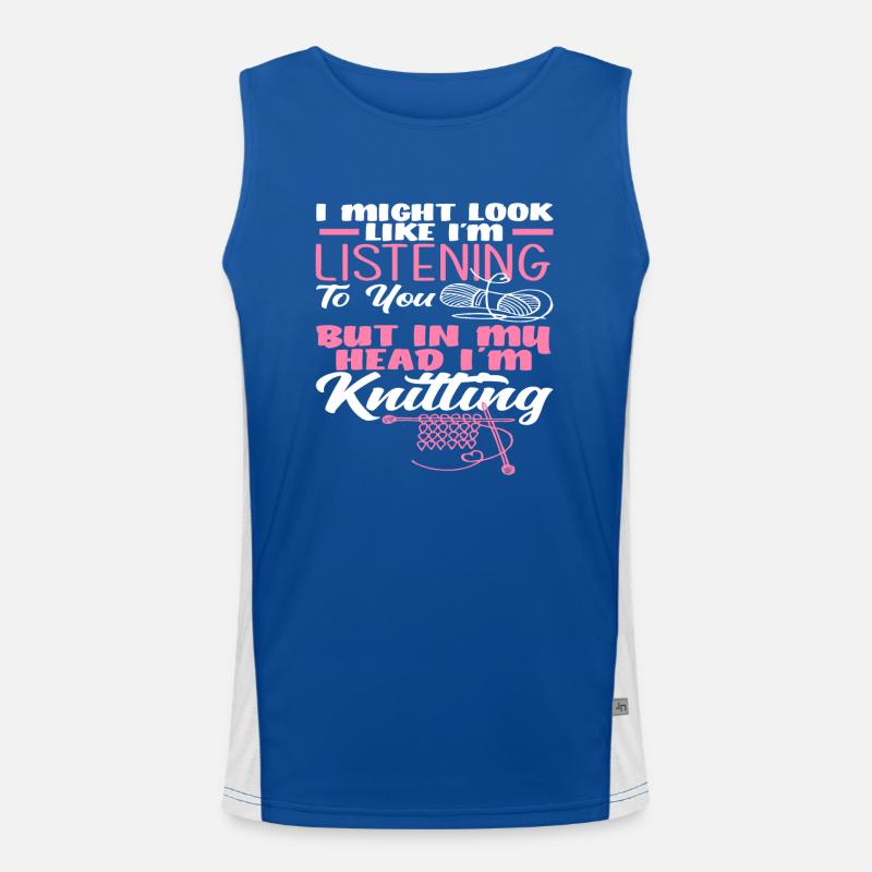 Thoughts while knitting Men's Functional Contrast Tank Top 