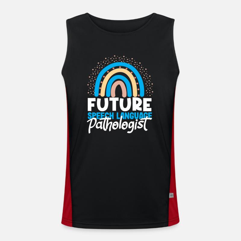 Future Speech Therapist Rainbow - Men's Functional Contrast Tank Top  - black/red