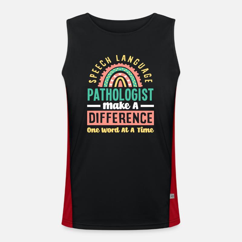 Speech therapist Make a difference - Men's Functional Contrast Tank Top  - black/red
