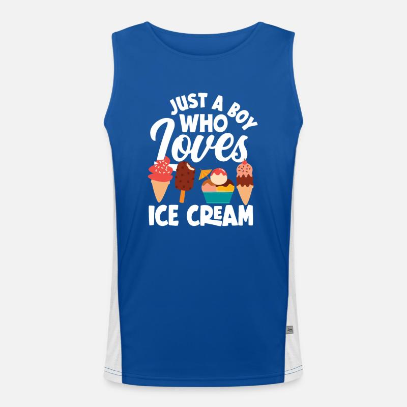 Ein Junge Der Eis Liebt - Eiscreme Fan Funktionelles Kontrast-Tank Top für Männer 