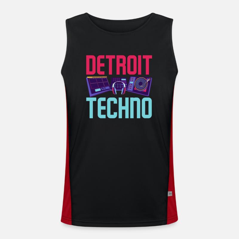 Detroit Techno for Techno Lover Men's Functional Contrast Tank Top 
