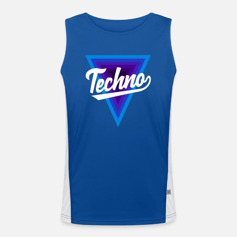 Techno Lover Triangle Design Men's Functional Contrast Tank Top 
