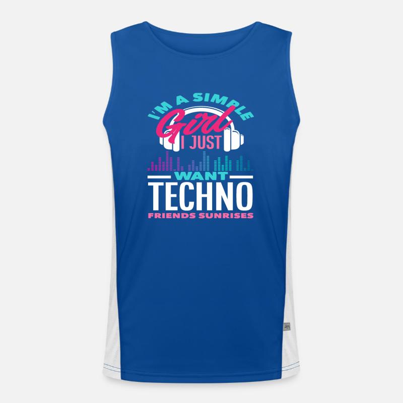 Techno Lover Einfache Mädchen Freunde Funktionelles Kontrast-Tank Top für Männer 