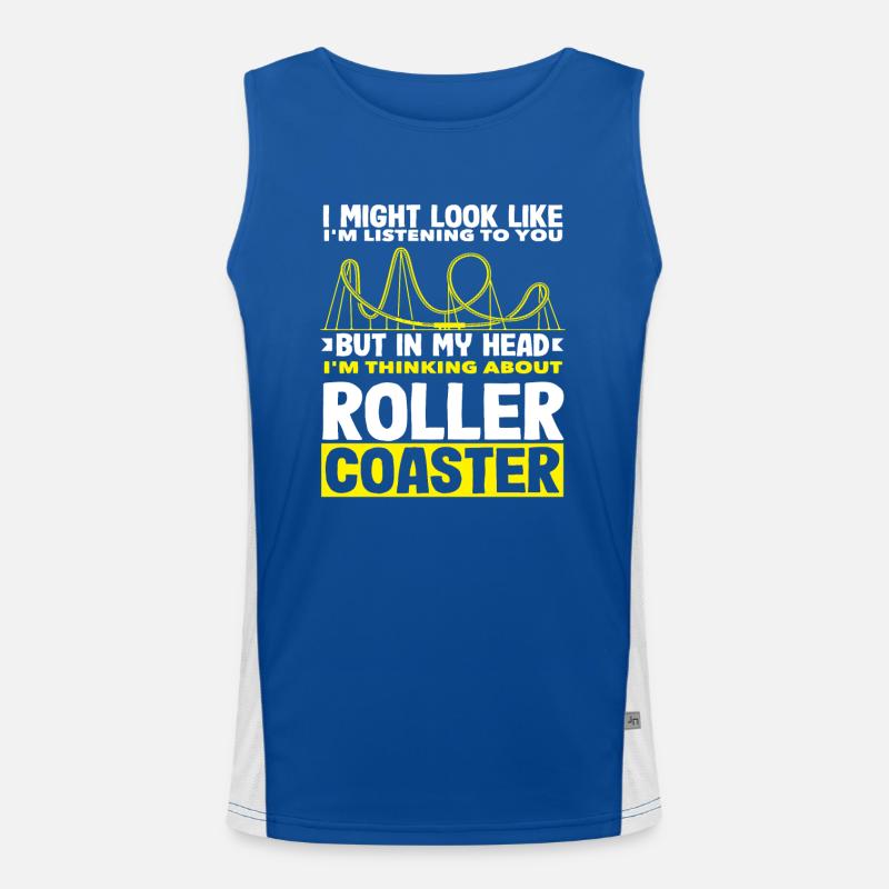 Achterbahn Ich Denke An Achterbahn Funktionelles Kontrast-Tank Top für Männer 