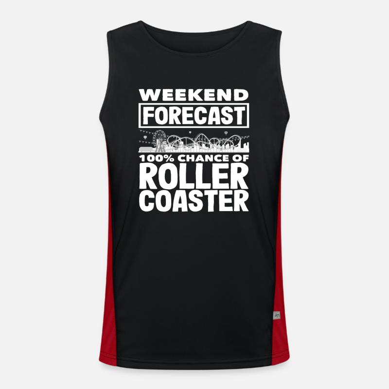 Roller Coaster Weekend Prediction - Men's Functional Contrast Tank Top - black/red