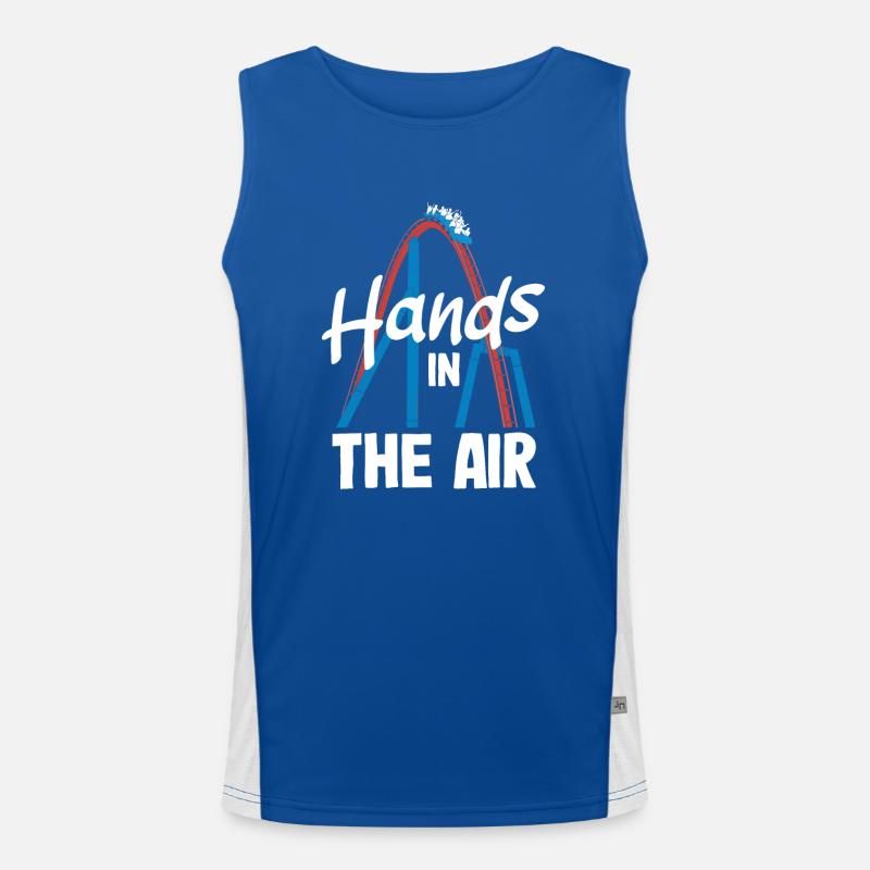 Hände In Der Luft Achterbahn Abenteuer Funktionelles Kontrast-Tank Top für Männer 
