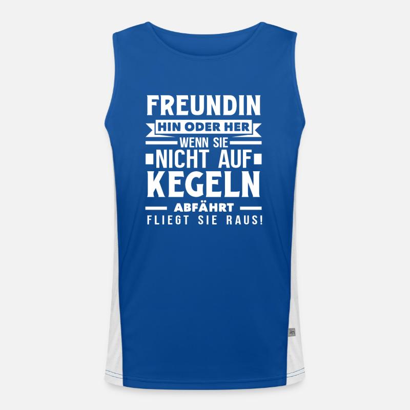 Freundin Hin Oder Her Kegeln Abfährt Funktionelles Kontrast-Tank Top für Männer 