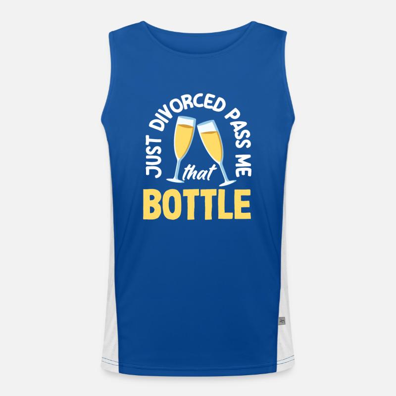 Just Divorced Pass Me That Bottle Scheidung Funktionelles Kontrast-Tank Top für Männer 