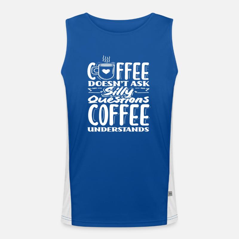 Kaffee Liebhaber Kaffee Versteht Funktionelles Kontrast-Tank Top für Männer 