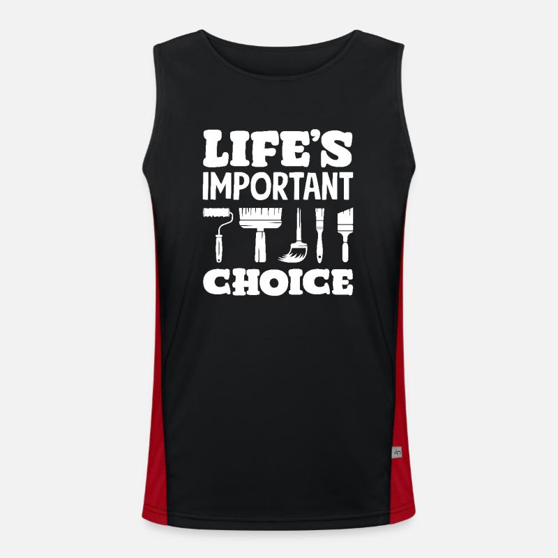 Vital Choice Painter Tools - Men's Functional Contrast Tank Top  - black/red
