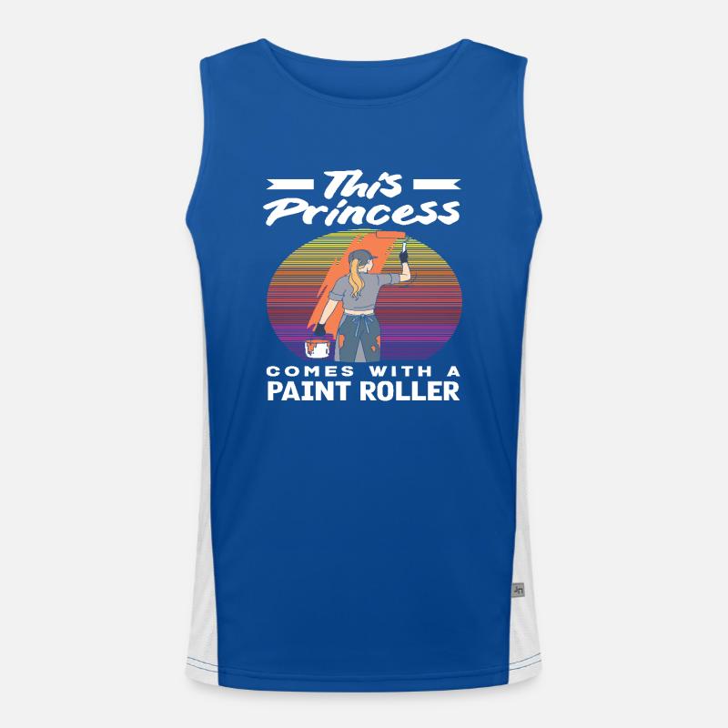 This princess is a painter with a paint roller Men's Functional Contrast Tank Top 
