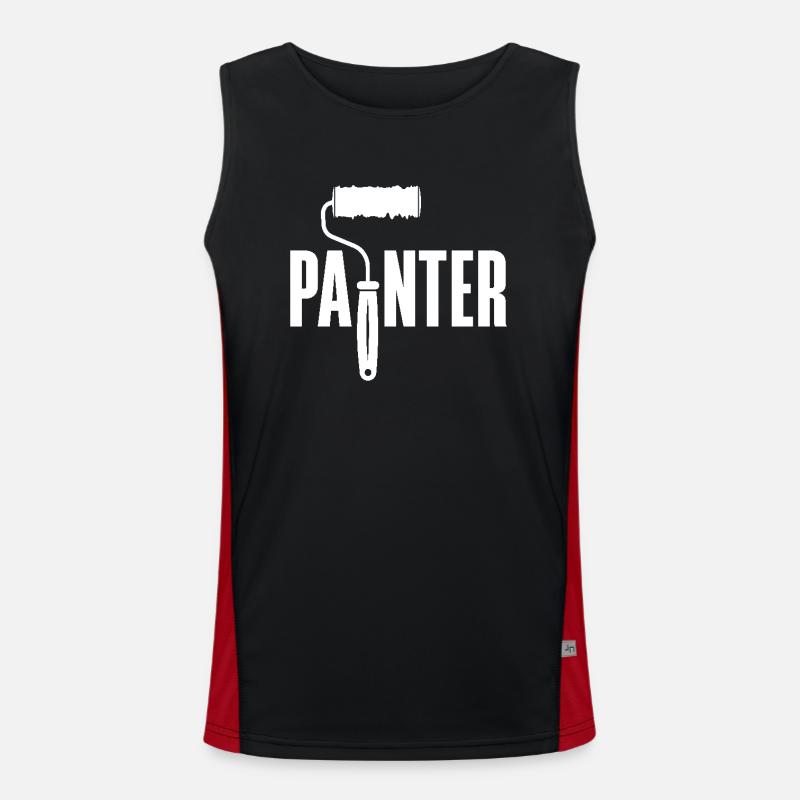 Painter Tool Creative Inspiration - Men's Functional Contrast Tank Top - black/red