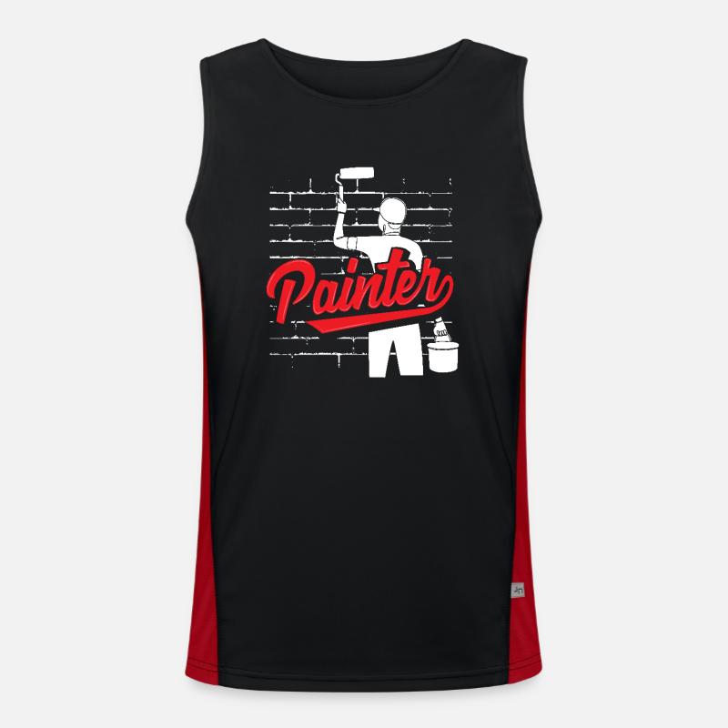 Painter Wall Art Creativity - Men's Functional Contrast Tank Top  - black/red