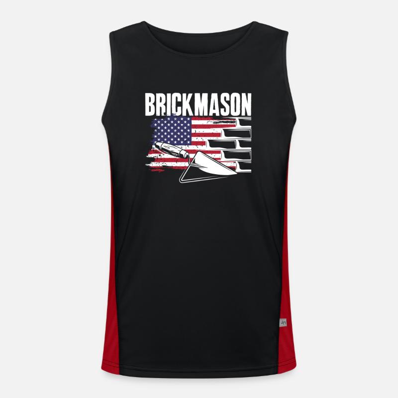 Bricklayer Bricklayer American Pride - Men's Functional Contrast Tank Top  - black/red