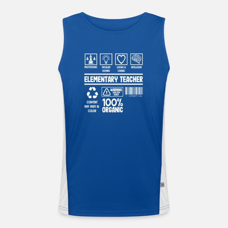 Elementary School Teacher Multitasking Problem Solving Men's Functional Contrast Tank Top 