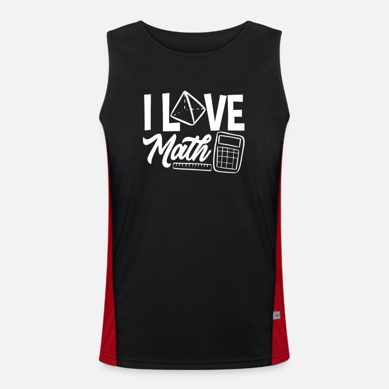 Math Teacher Math Gift - Men's Functional Contrast Tank Top  - black/red