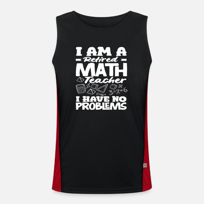 Math Teacher Math Gift - Men's Functional Contrast Tank Top - black/red
