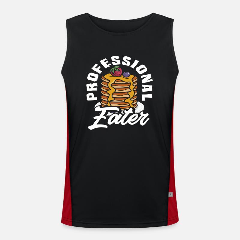 Pancakes Professional Eater Fun - Men's Functional Contrast Tank Top  - black/red