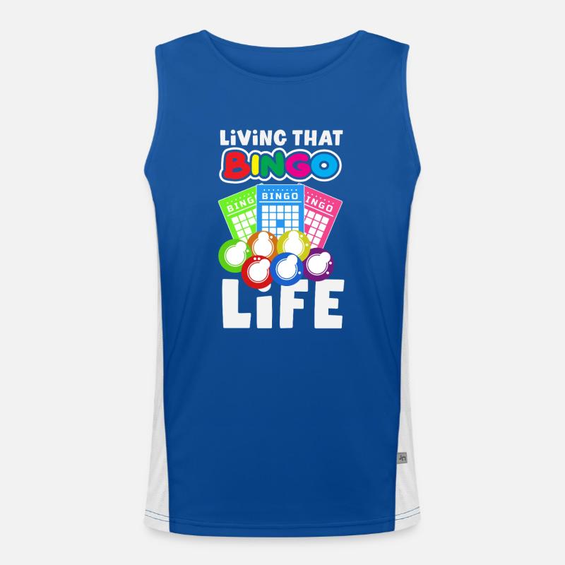 Lebe Das Bingo Leben Mit Stil Funktionelles Kontrast-Tank Top für Männer 