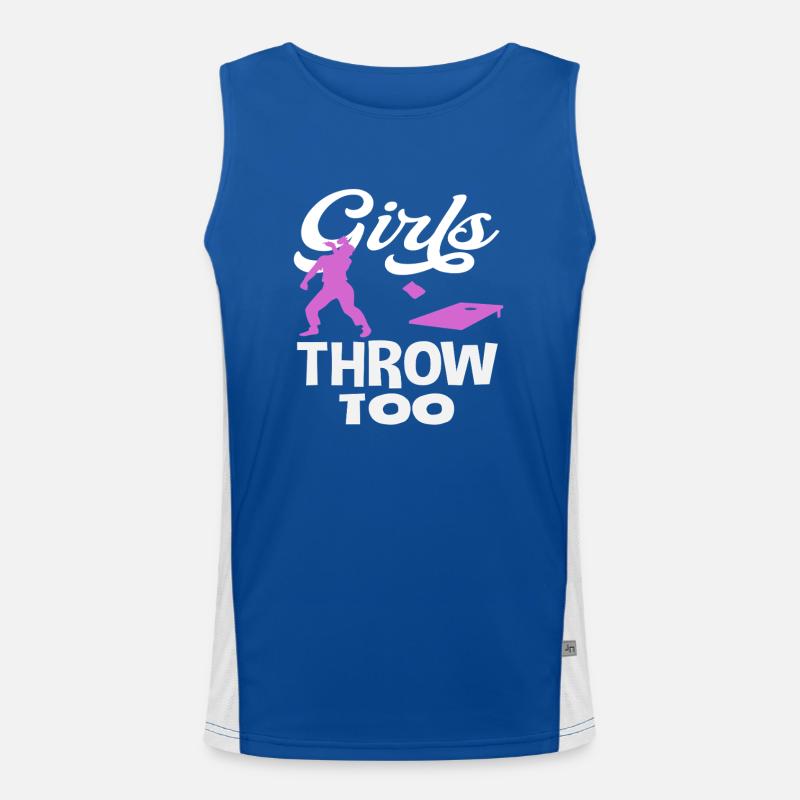 Cornhole Lover Girls Throw Also Men's Functional Contrast Tank Top 
