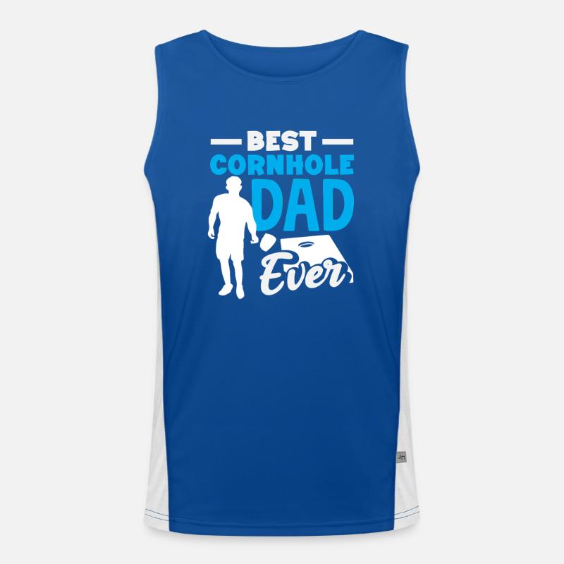 Meilleur Cornhole Papa Ever Cornhole Lover Débardeur respirant contrasté Homme 