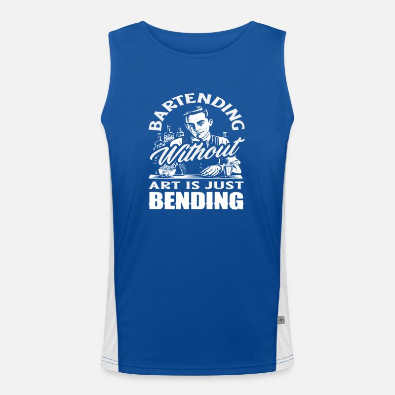 Bartending Ohne Kunst Nur Biegen Funktionelles Kontrast-Tank Top für Männer 