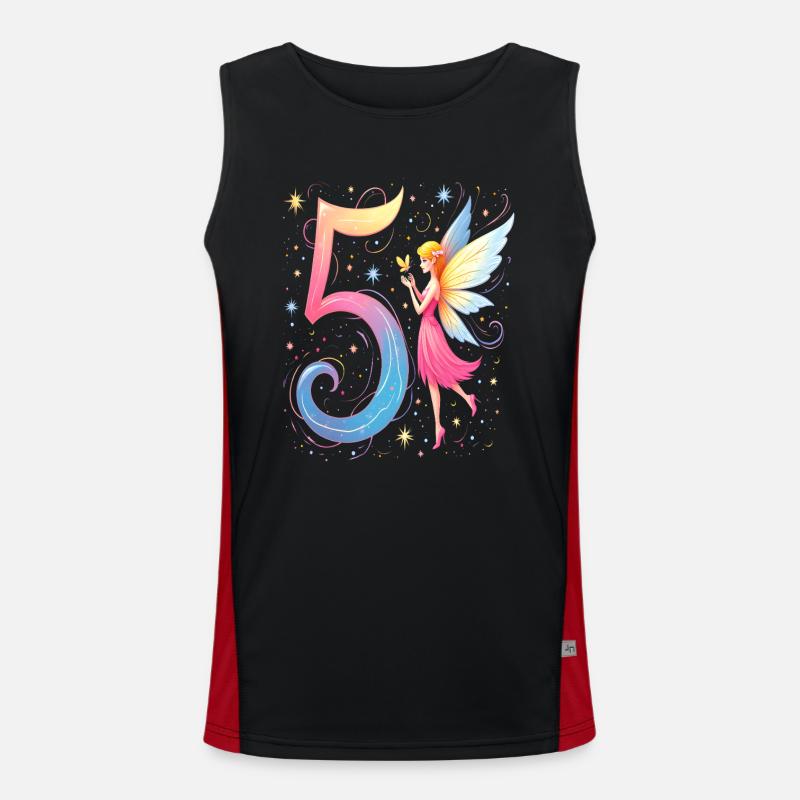Süße Fee 5. Geburtstag für Mädchen Funktionelles Kontrast-Tank Top für Männer 
