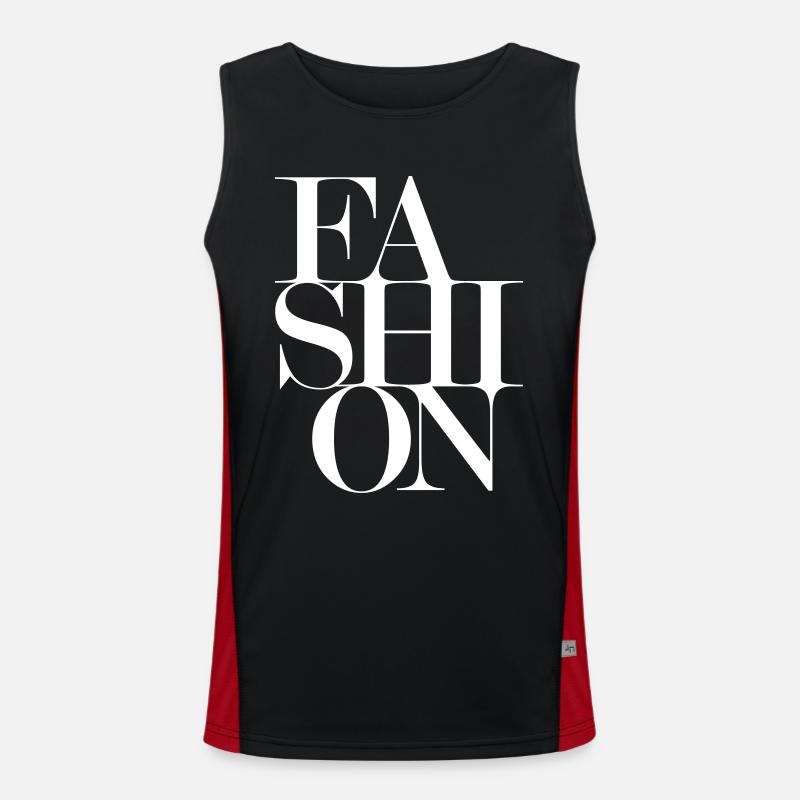 FASHION design - Men's Functional Contrast Tank Top  - black/red