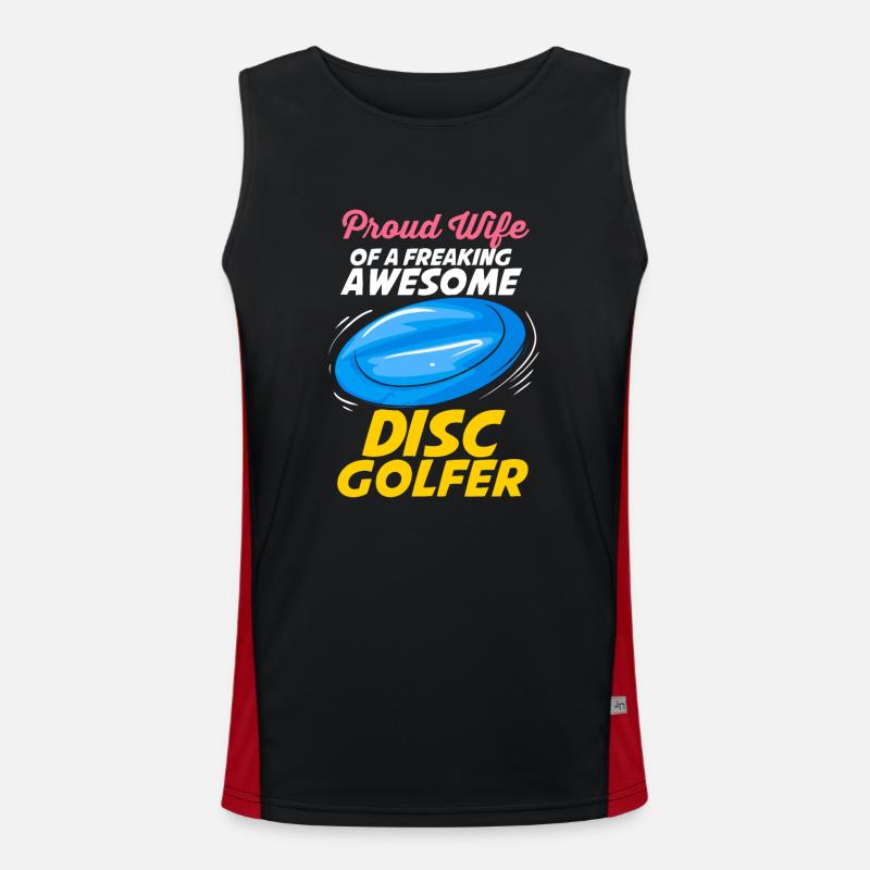 Épouse d’un disc golfeur disc golf Débardeur respirant contrasté Homme 