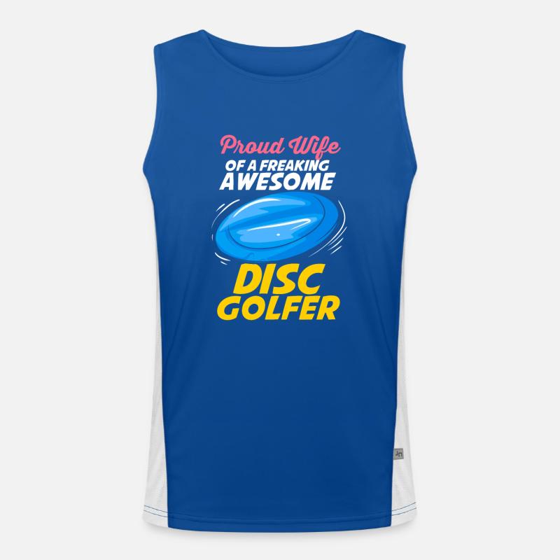 Ehefrau eines Discgolfers Disc Golf Funktionelles Kontrast-Tank Top für Männer 