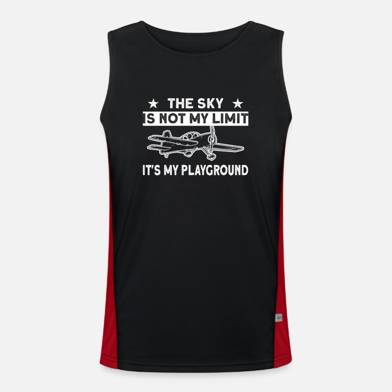 Flugzeug Pilot Flugzeugpilot Fliegen Funktionelles Kontrast-Tank Top für Männer 
