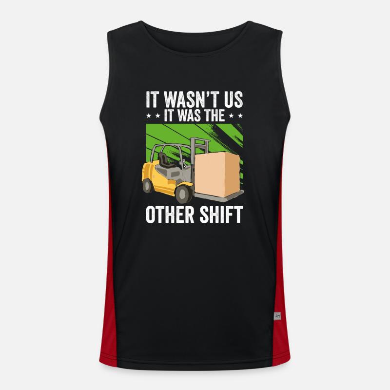 Forklift Operator - Men's Functional Contrast Tank Top - black/red