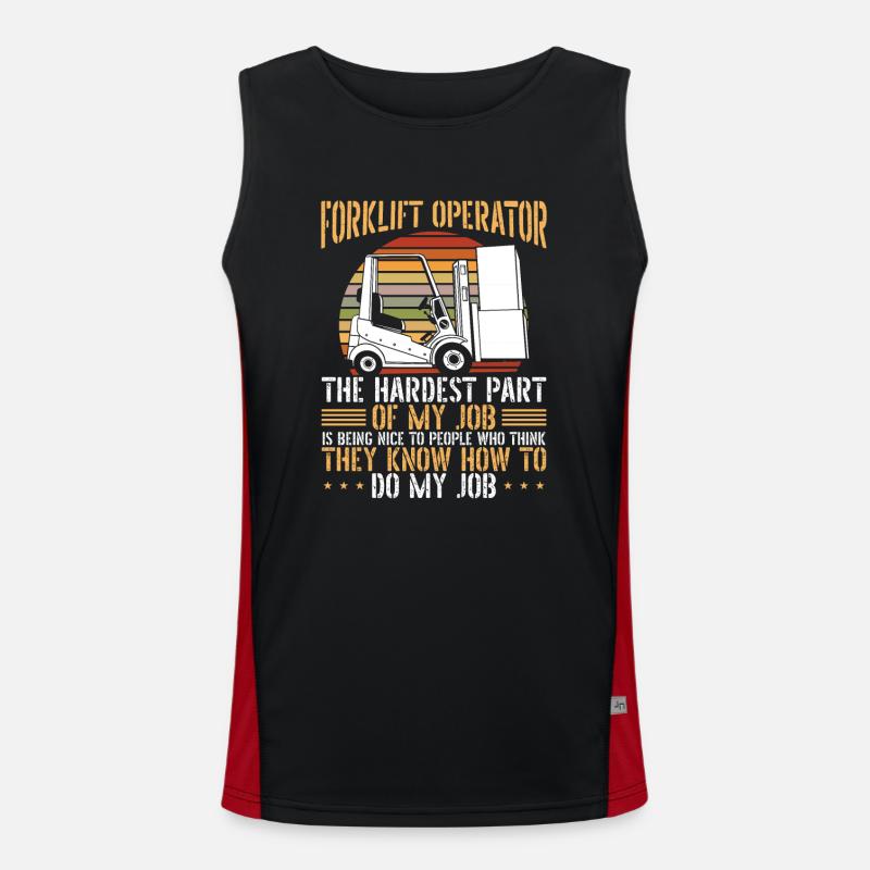 Gabelstaplerfahrer Gabelstapler Geschenk Funktionelles Kontrast-Tank Top für Männer 