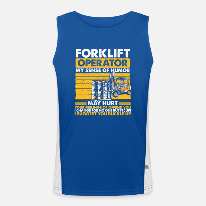 Forklift Operator Gift Idea Men's Functional Contrast Tank Top 
