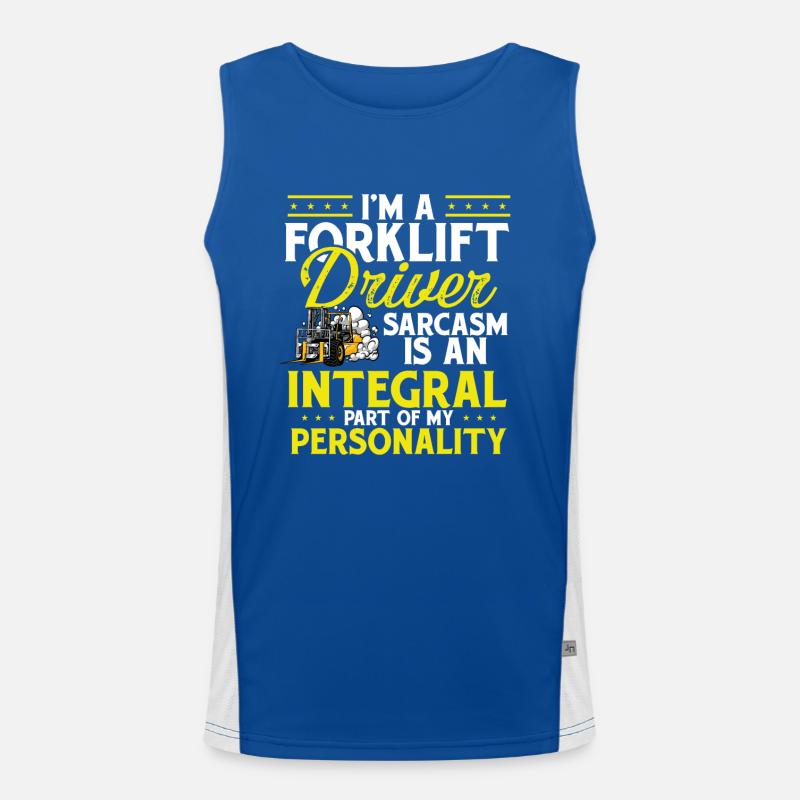Forklift Operator I'm A Forklift Driver Men's Functional Contrast Tank Top 