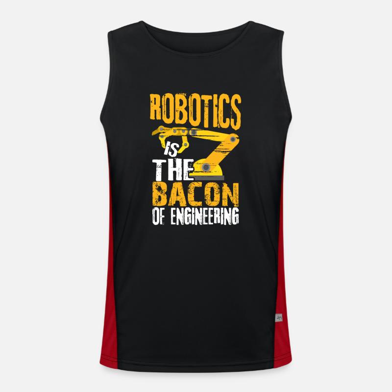 Robotics Is The Bacon Of Engineering Robot Men's Functional Contrast Tank Top 