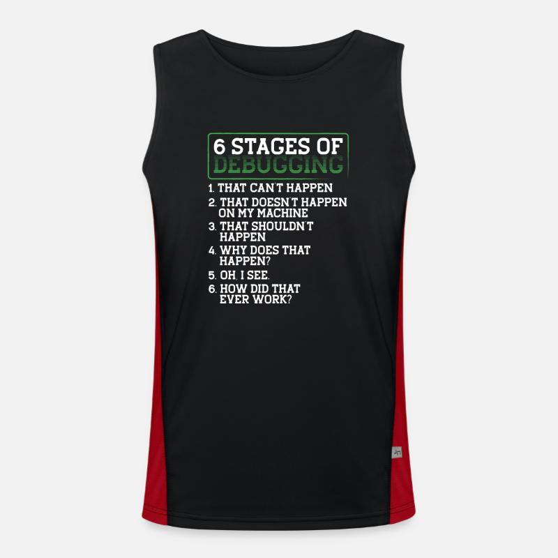 Programmieren Informatiker Coder - Funktionelles Kontrast-Tank Top für Männer  - Schwarz/Rot