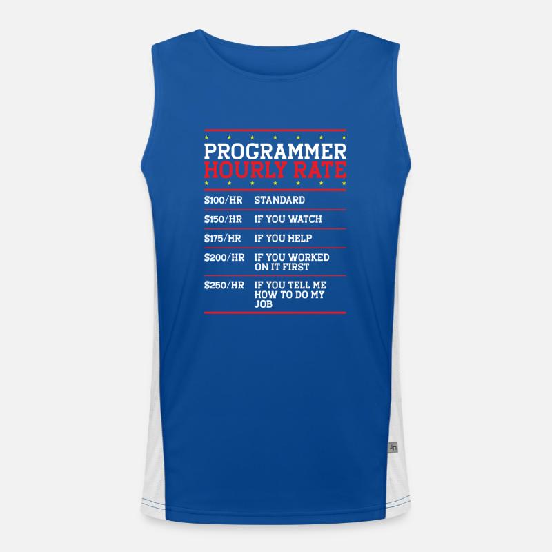 Programmeur Tarif horaire Support Codeur Main-d’œuvre IT Débardeur respirant contrasté Homme 