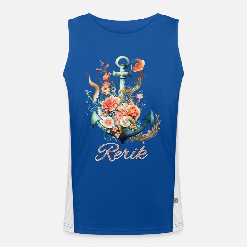 Ancre Rerik avec fleurs Débardeur respirant contrasté Homme 